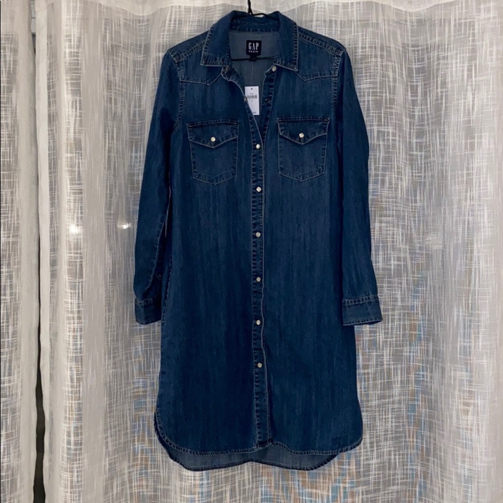 Gap Denim Snap-up Shirt Dress